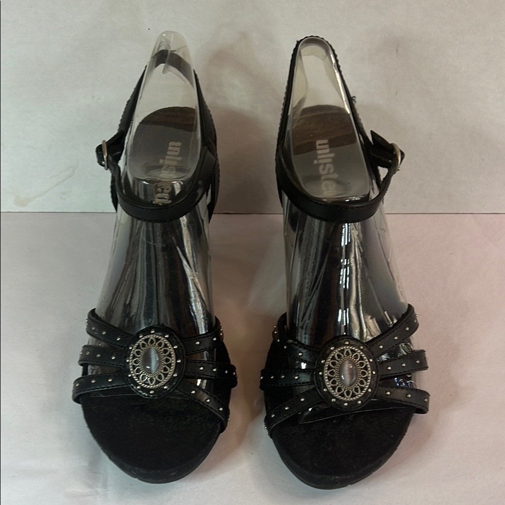 Unlisted Women's Black Wedge Sandals